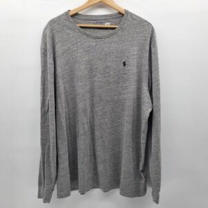 Polo Ralph Lauren Shirt Men's XL Gray Long Sleeve Logo Classic Fit Grey Pony